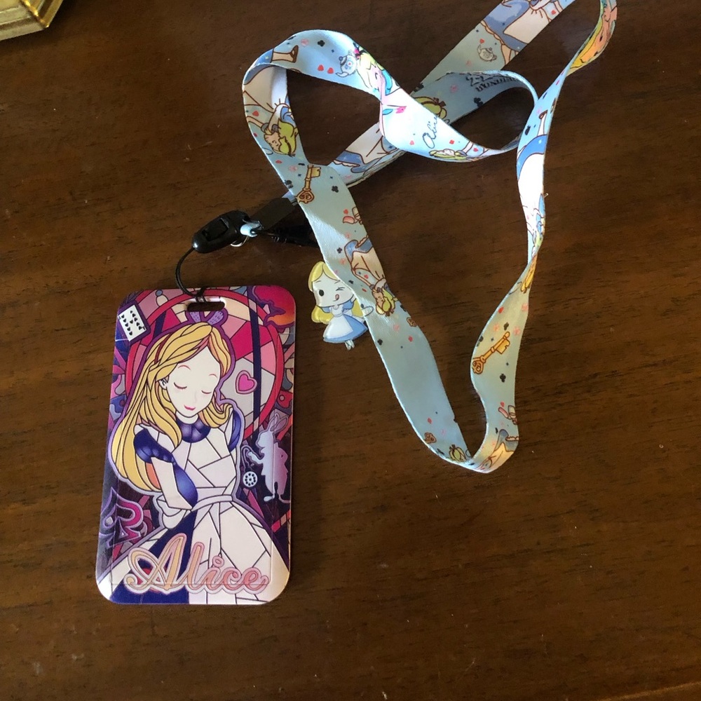 Alice in Wonderland Lanyard with ID Holder - $20 or $15 w/offer